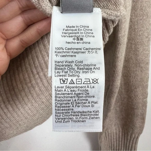 J. Crew Cashmere shrunken crewneck sweater Heather Stone Tan Size Medium NWT - Picture 8 of 10